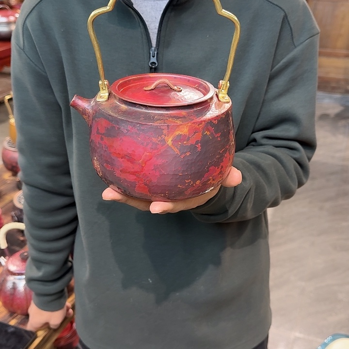 紫铜手工北村烧水壶淬火（）
