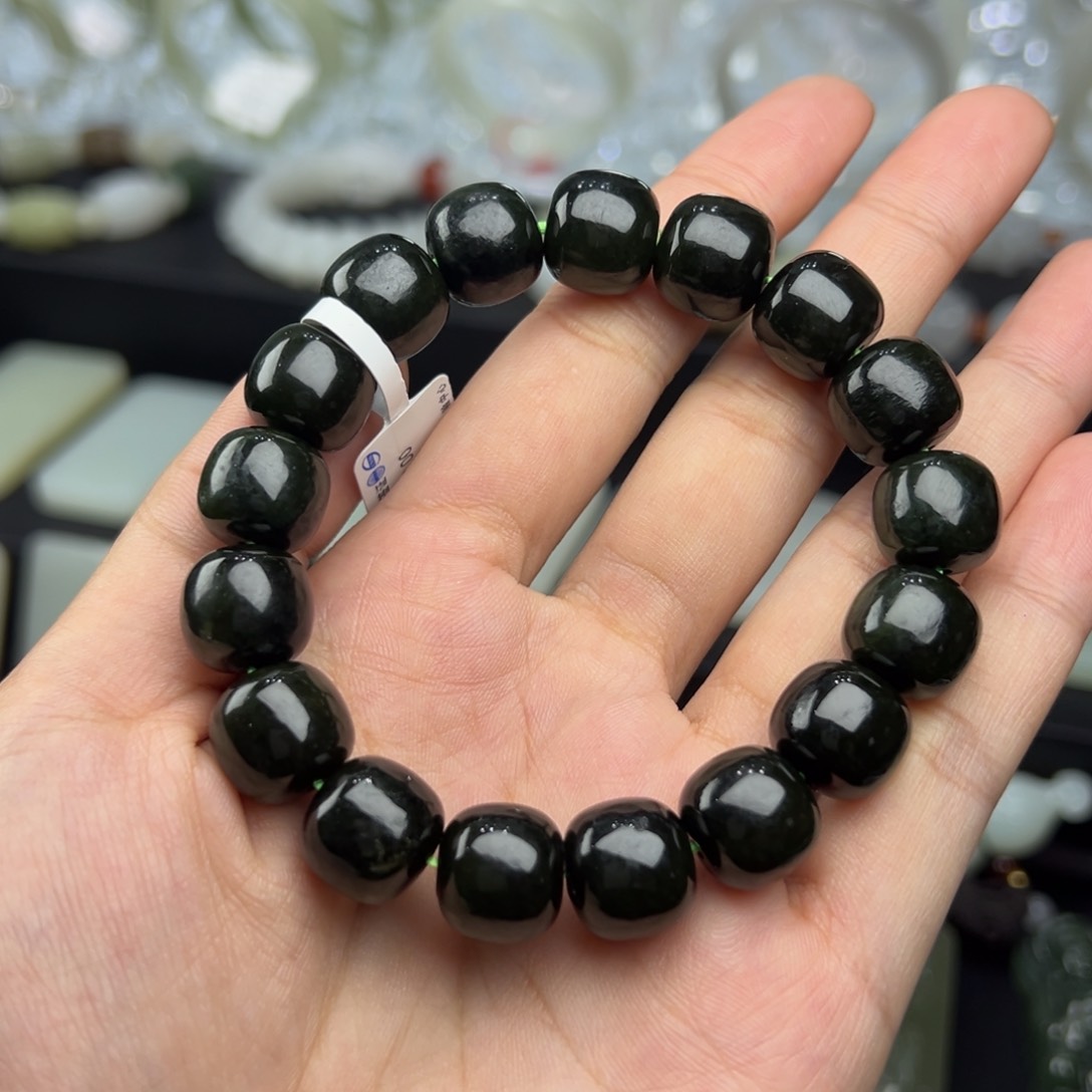 未镶嵌手链和田玉（碧玉）12*13老型