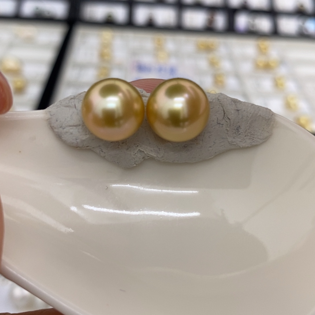 海水珍珠裸珠未镶嵌金珠炫彩10-11