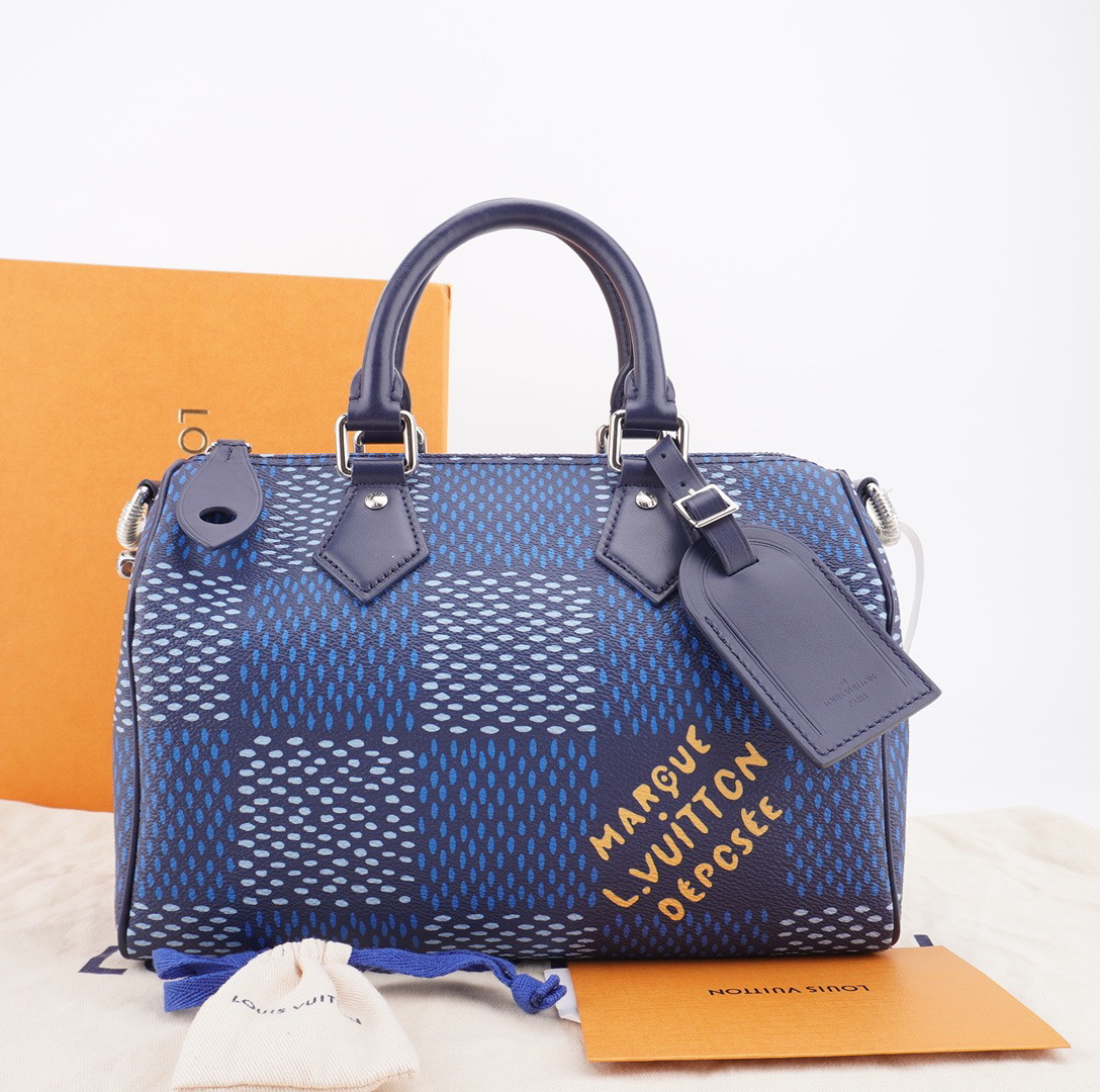 全新未使用 LV 闲置Speedy 25芯片款棋盘格单肩包 25/18/15 F478