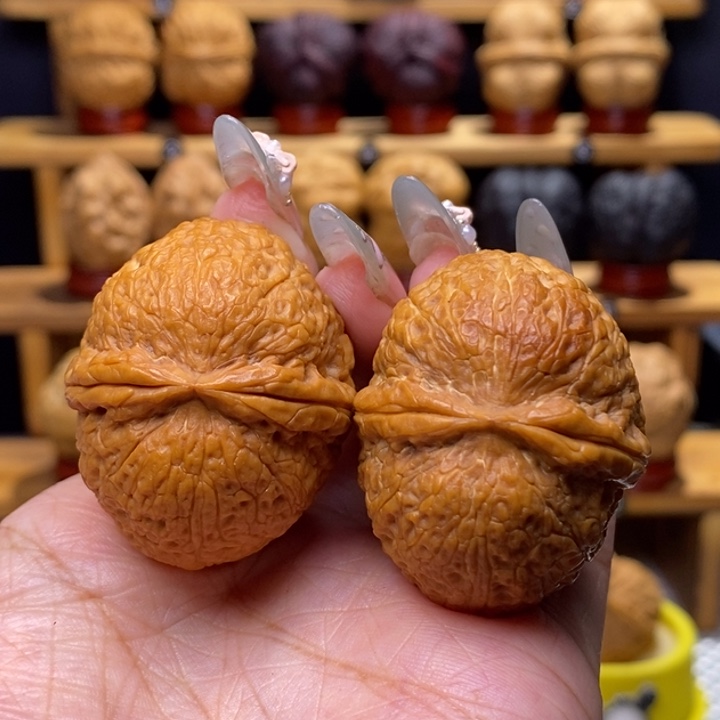 文玩核桃把件红狐元宝17号41尺