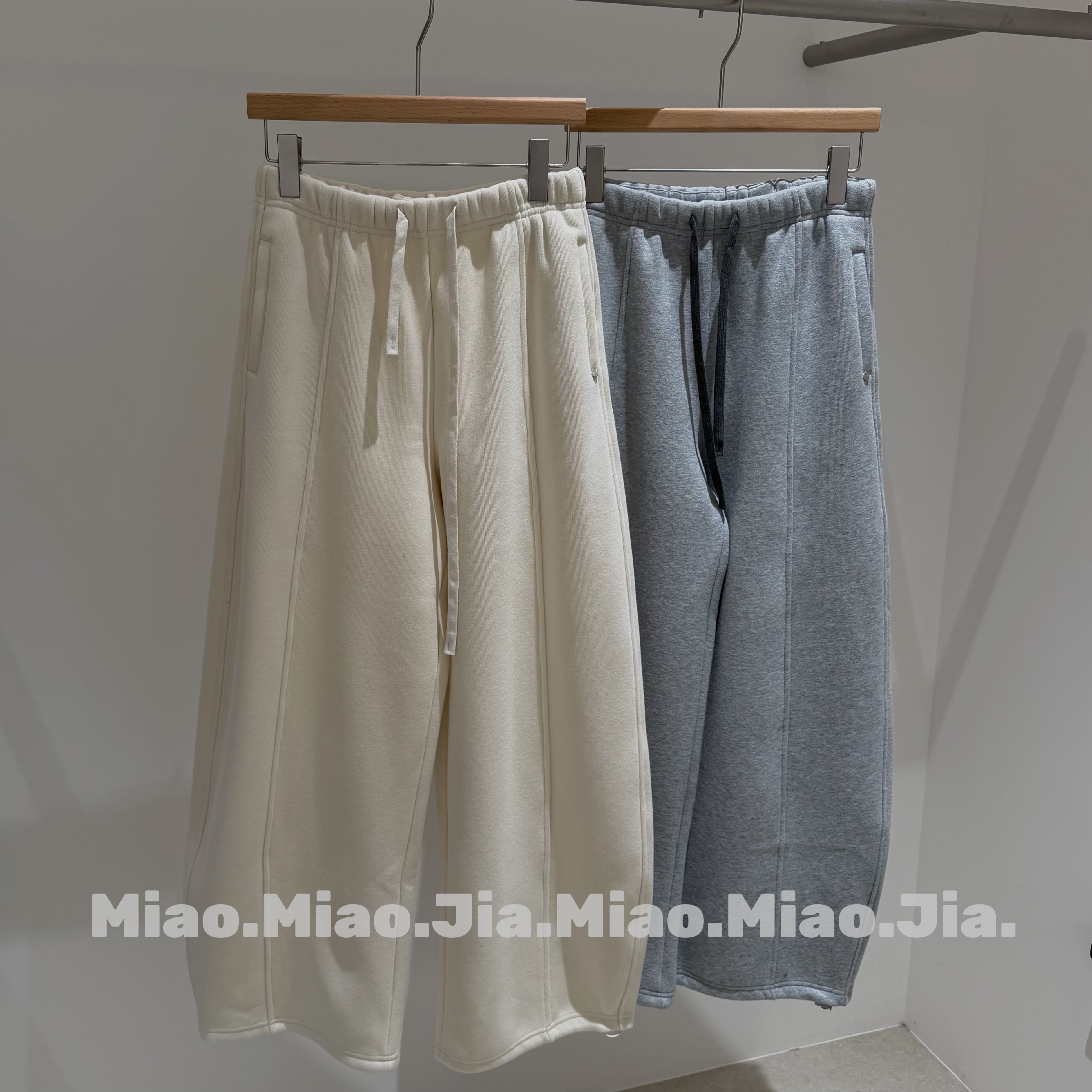 /苗苗家/『无尽假日』冬季新款加绒阔腿裤显瘦卫裤小个子束脚长裤