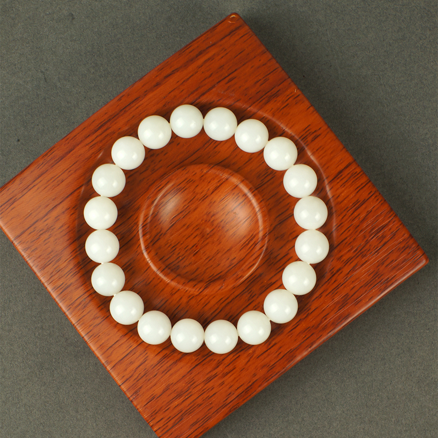 PJY-RYRS-061-和田玉-新疆米达白玉手串-经典百搭-10mm,20颗