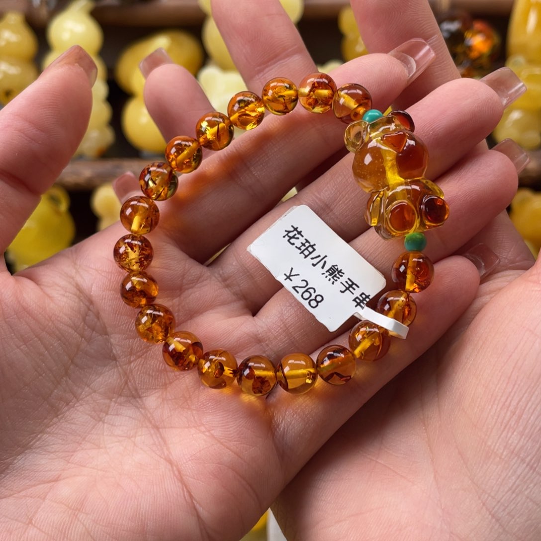 琥珀珠宝奇石未镶嵌小*花