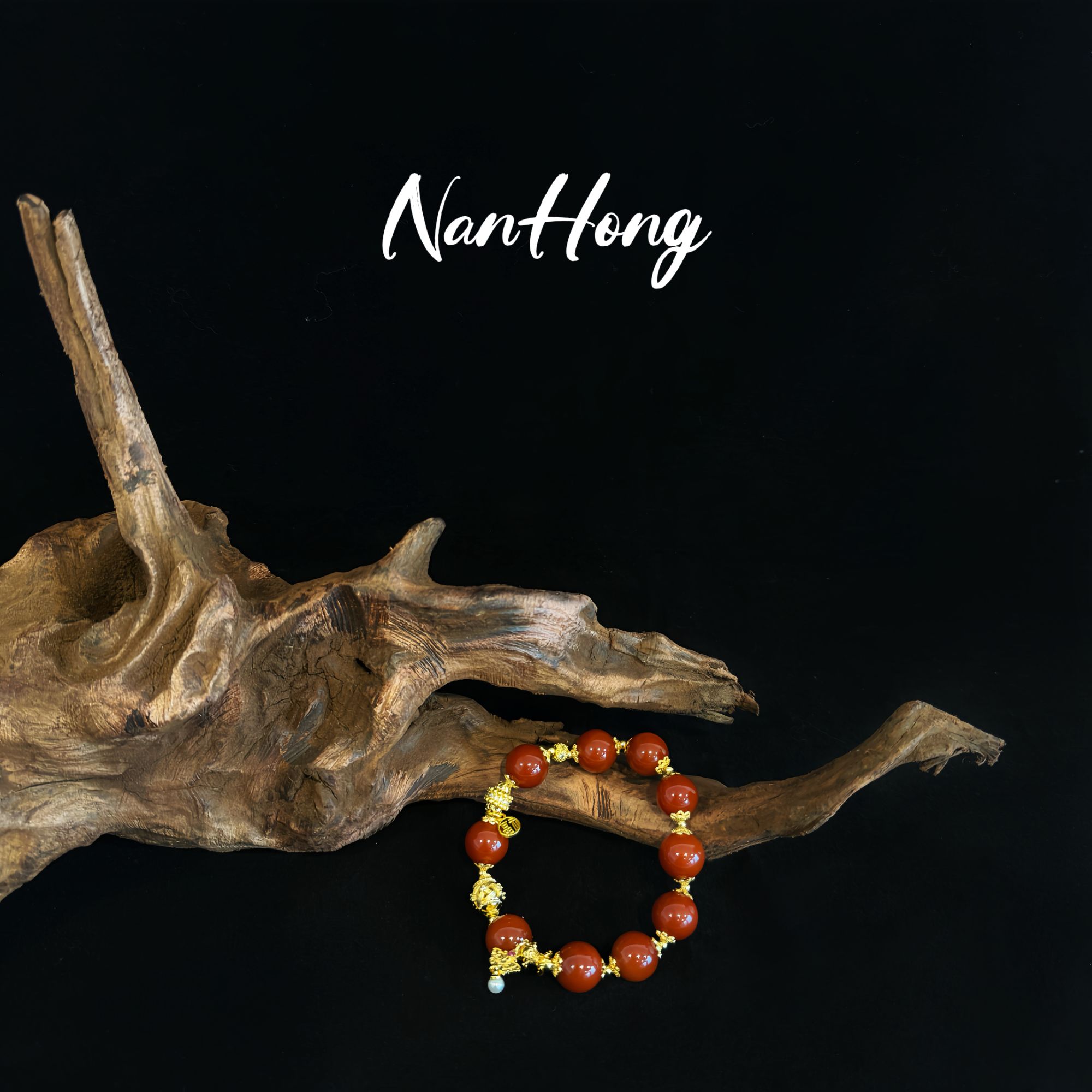 DM 1224 红玛瑙贝珠蝴蝶手链（多样性发其一）