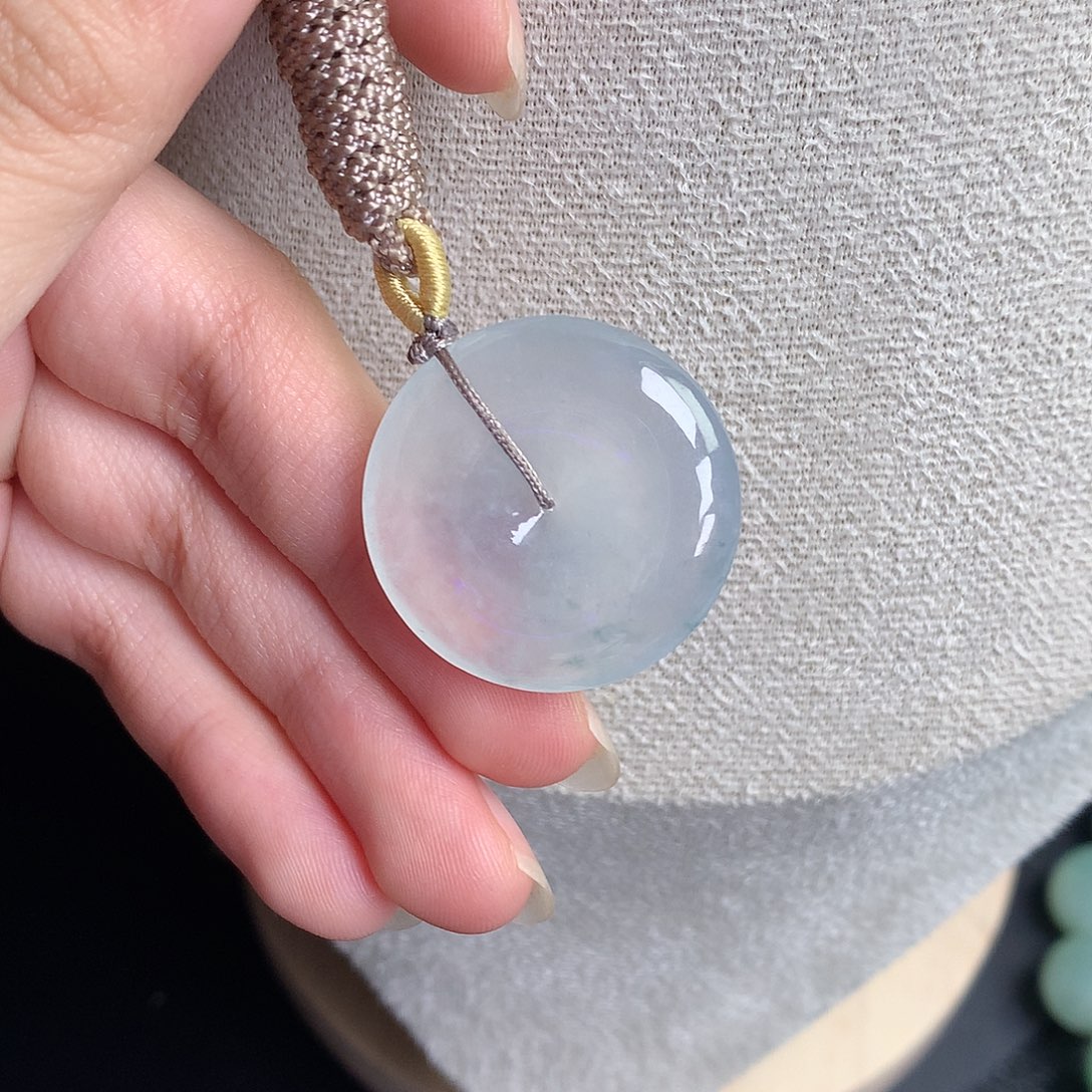 翡翠裸石缅甸天然A货翡翠冰种平安扣