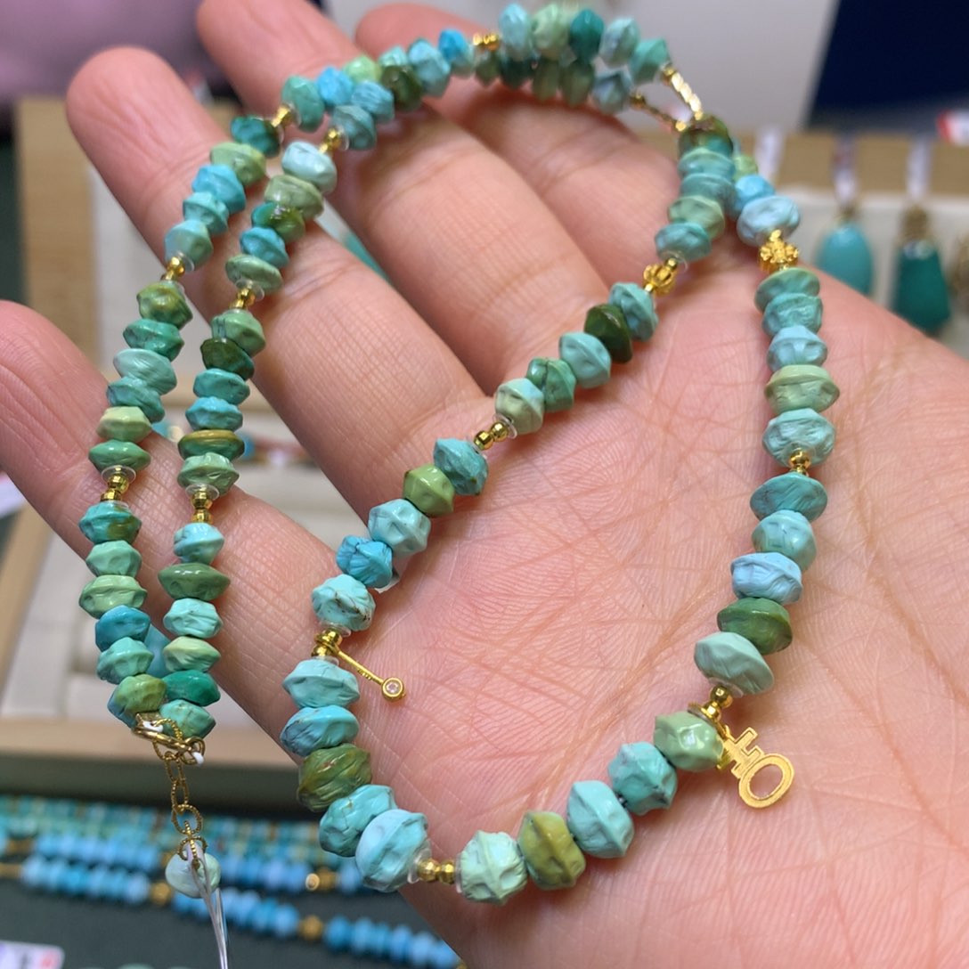 绿松石项链18K金镶嵌