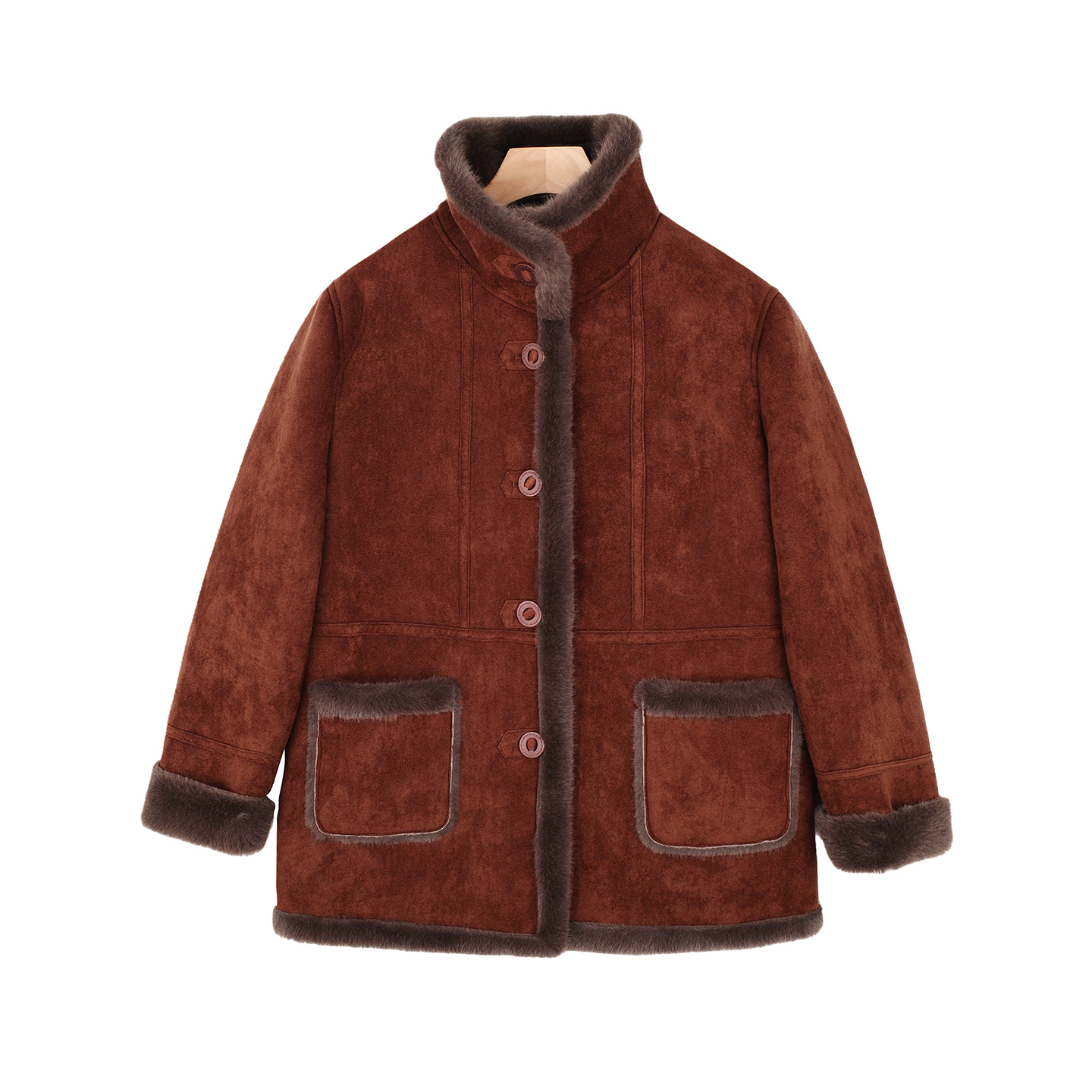 奢姿大码女装2025冬季时尚加绒立领外套胖妹妹气质通勤复古上衣