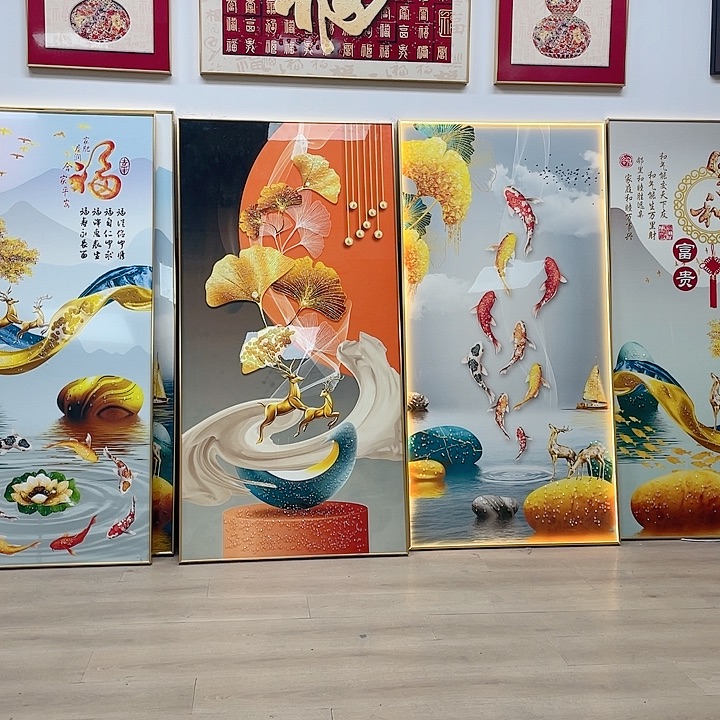 ξ***)紫檀木类成套家具晶瓷画