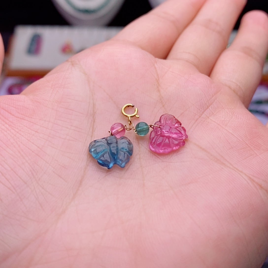 吊坠(不含链)18K金镶嵌碧玺d