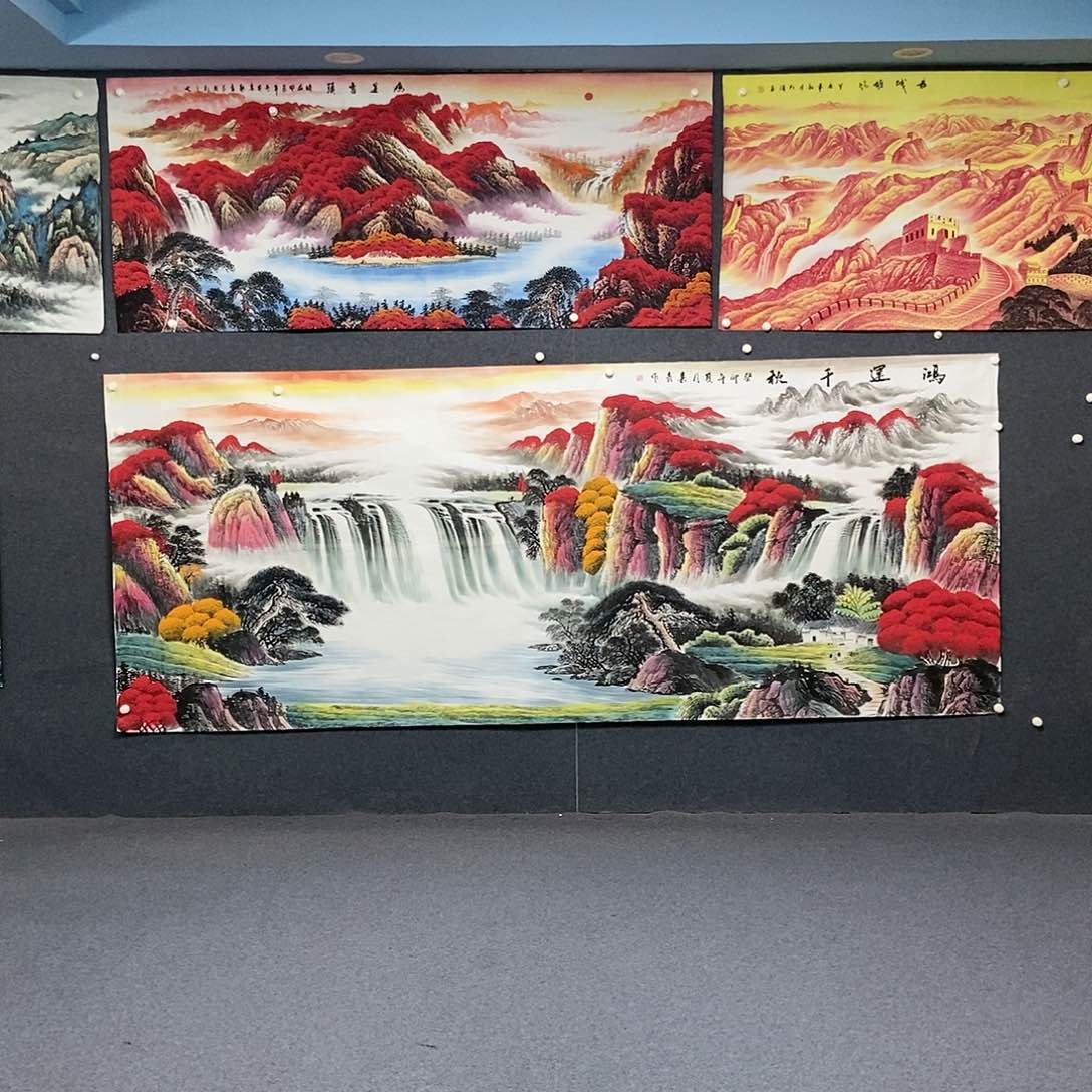 国画大丈二山水一副