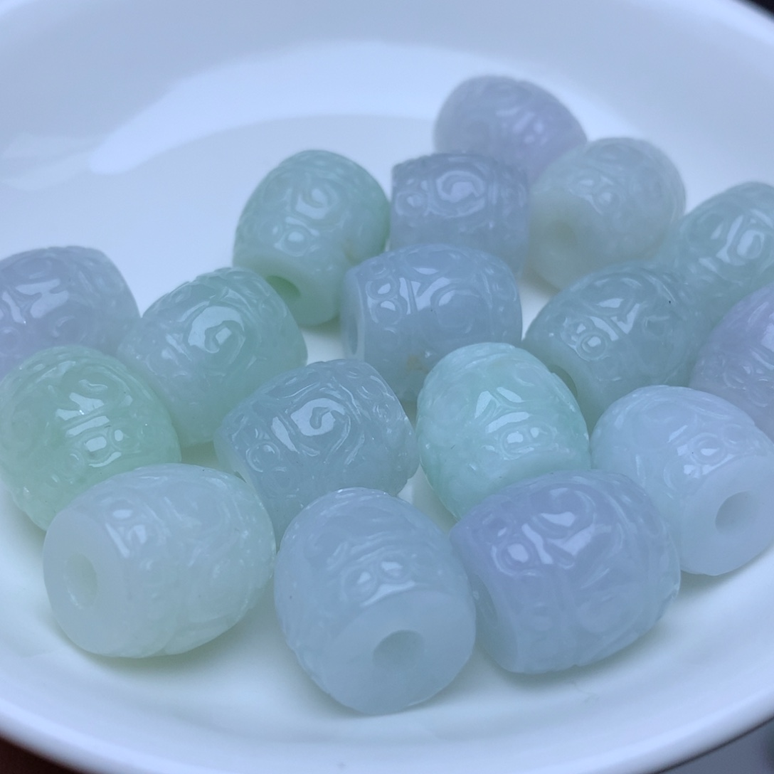 【闪购商品】翡翠手链未镶嵌卡13乘12.7冰桶珠2个