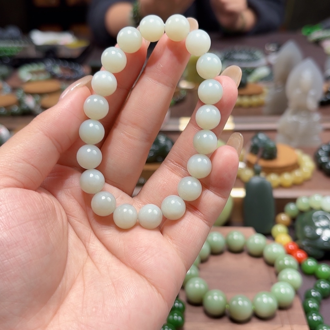 和田玉未镶嵌手链10 黑山 