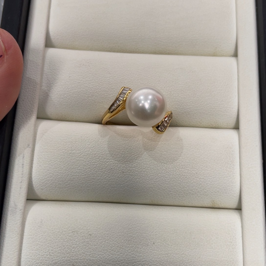 淡水珍珠戒指银S925镶嵌