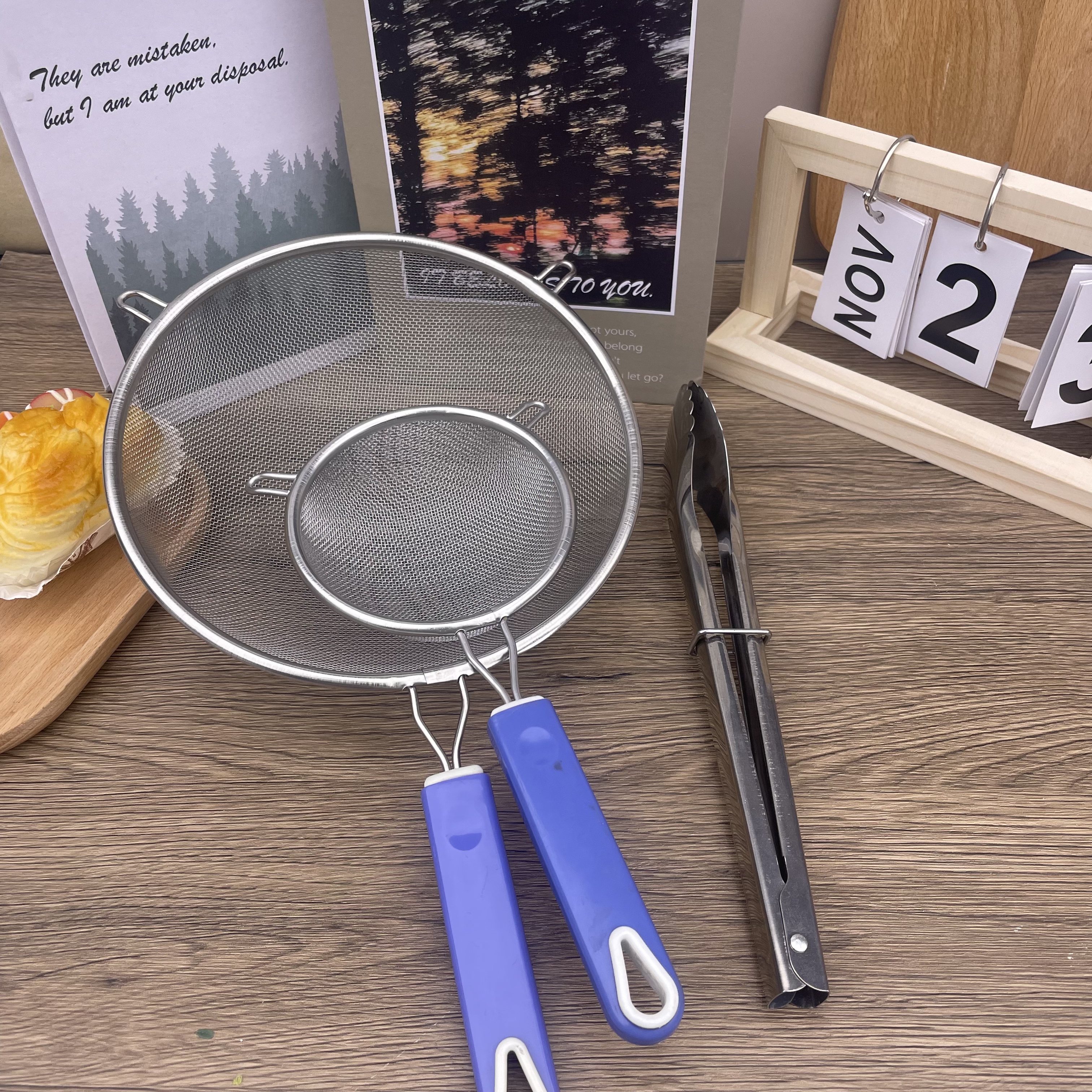 烘焙必备多功能加密过滤网筛三件套配夹子家用厨房必备【汤家限定】