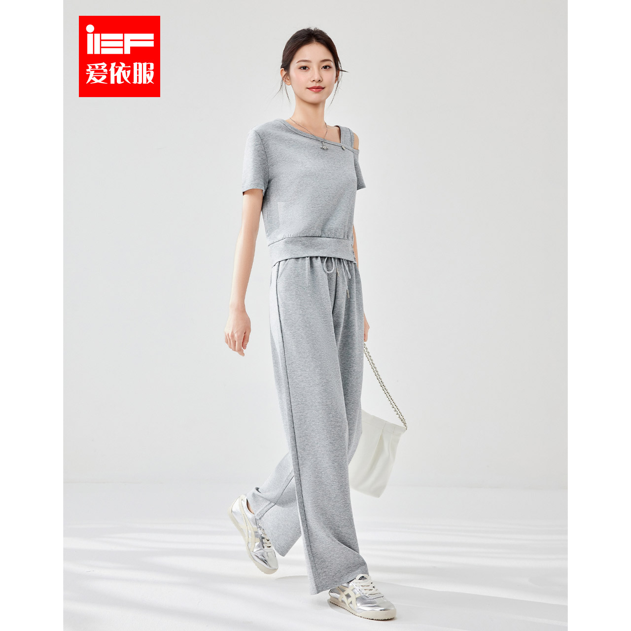 IEF/爱依服套装2025夏季新款韩版简约休闲运动风显瘦百搭上下套裤