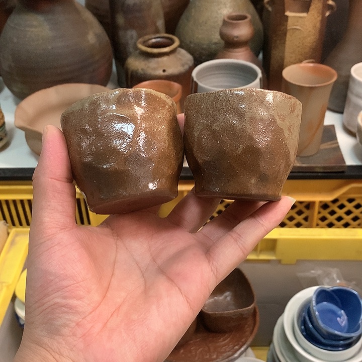粗陶主人杯两个粗陶