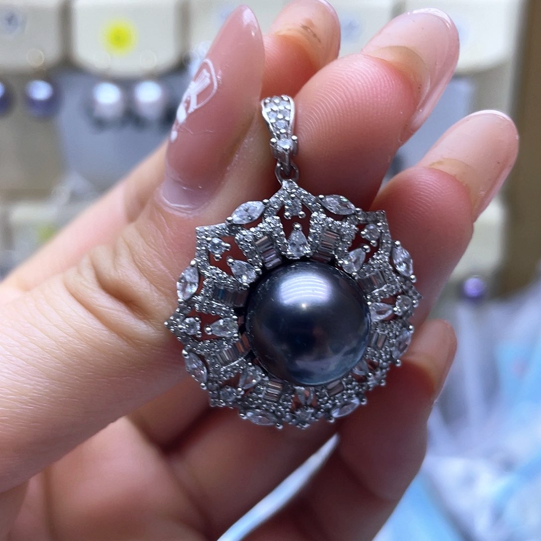 海水珍珠颈饰银S925镶嵌