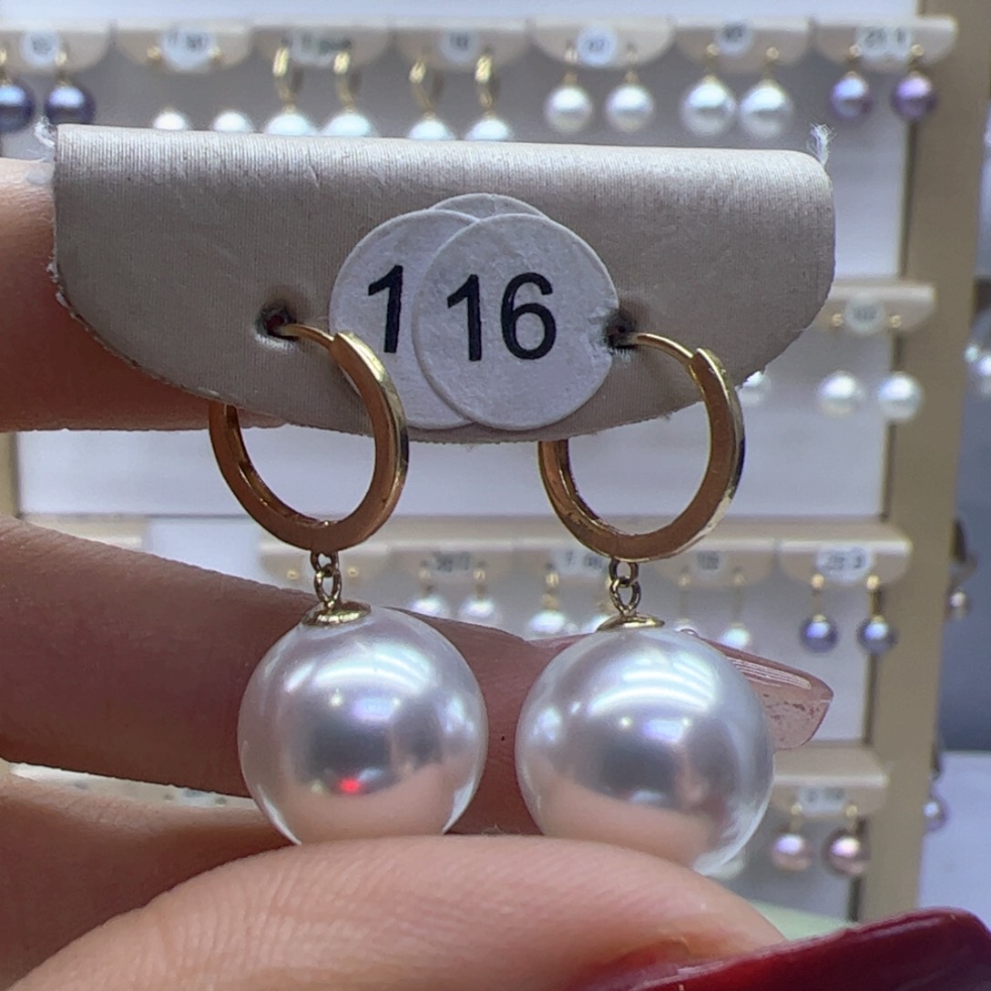 淡水珍珠耳饰18K金镶嵌