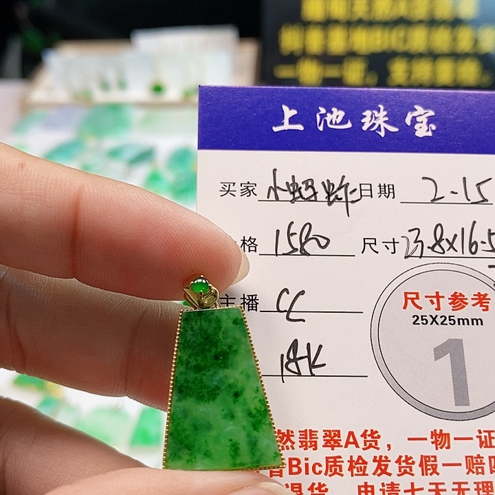 【闪购商品】翡翠颈饰18K金镶嵌小*蚱翡翠