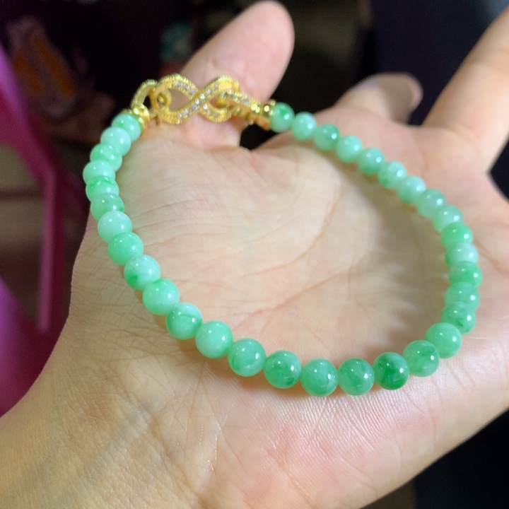 定制翡翠未镶嵌翡翠珠串卡5.8不退不换