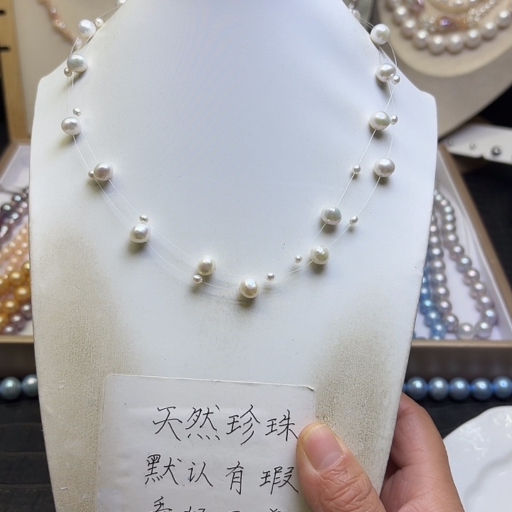 淡水珍珠颈饰银S925镶嵌