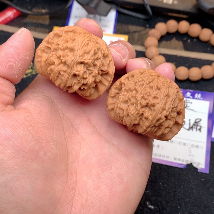 文玩核桃把件5号45白狮子