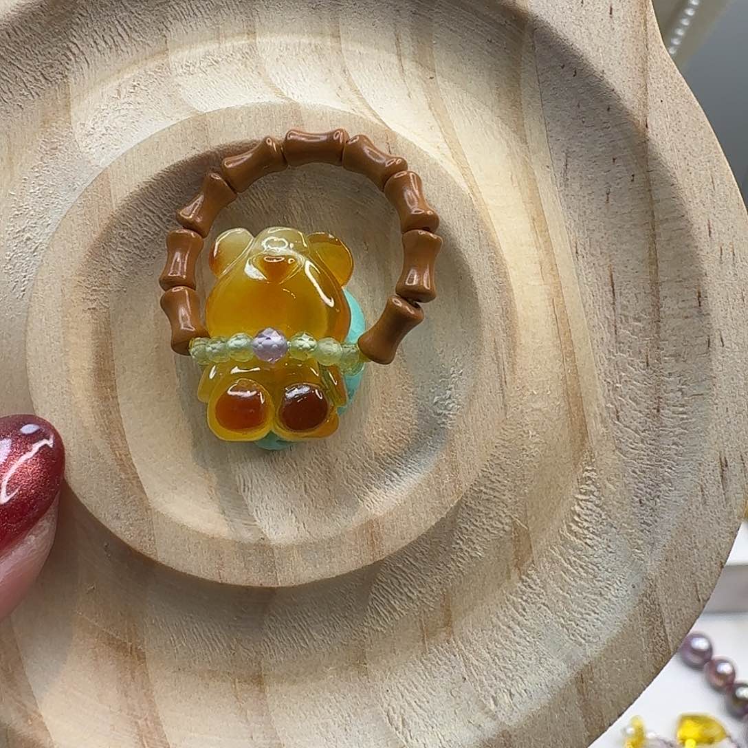 琥珀戒指未镶嵌琥珀戒指