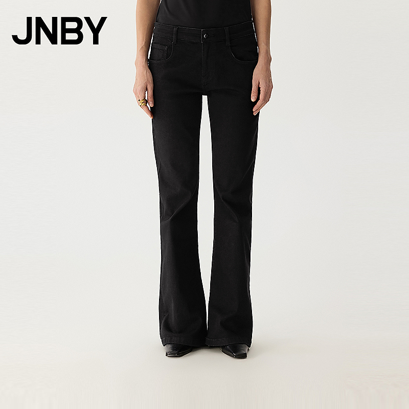 JNBY/江南布衣春季女装牛仔裤经典复古水洗修身喇叭裤5O1E1460H
