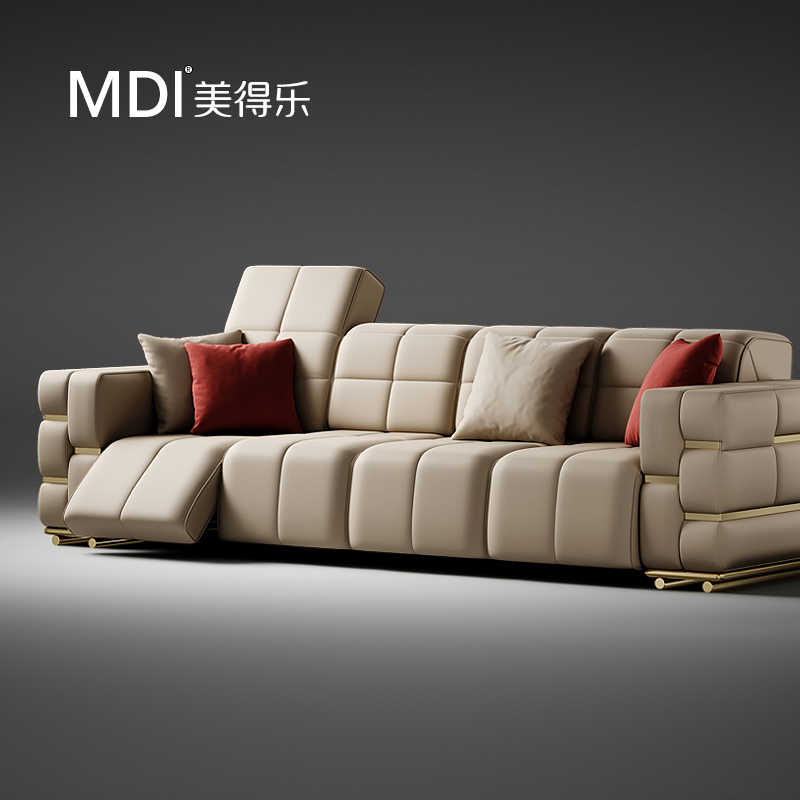 美得乐轻奢别墅豪宅皮沙发客厅家用创意皮艺沙发意式后现代简约