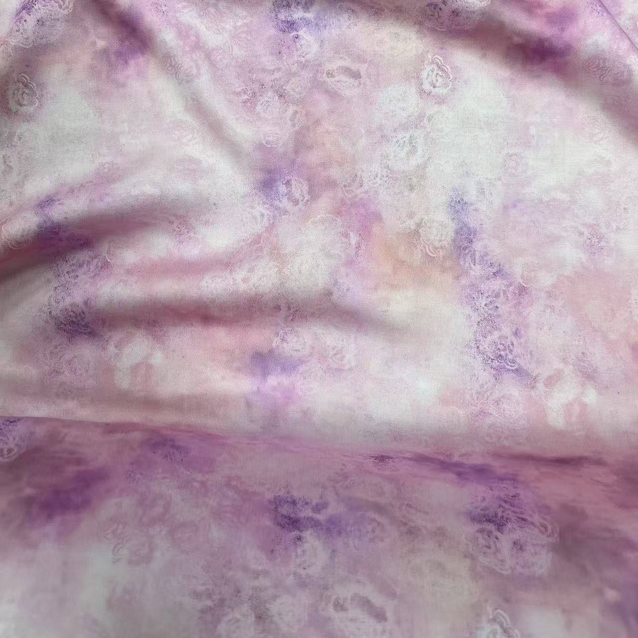 【绒兰】丝滑有光泽！丝光绫罗贡缎面料 63号 梦幻极光