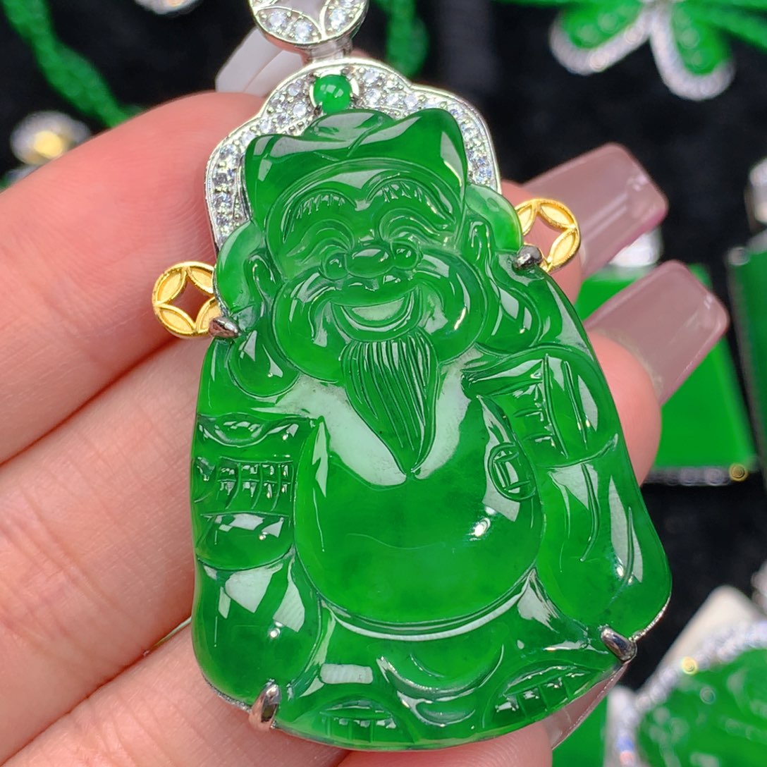 翡翠吊坠(不含链)银S925镶嵌