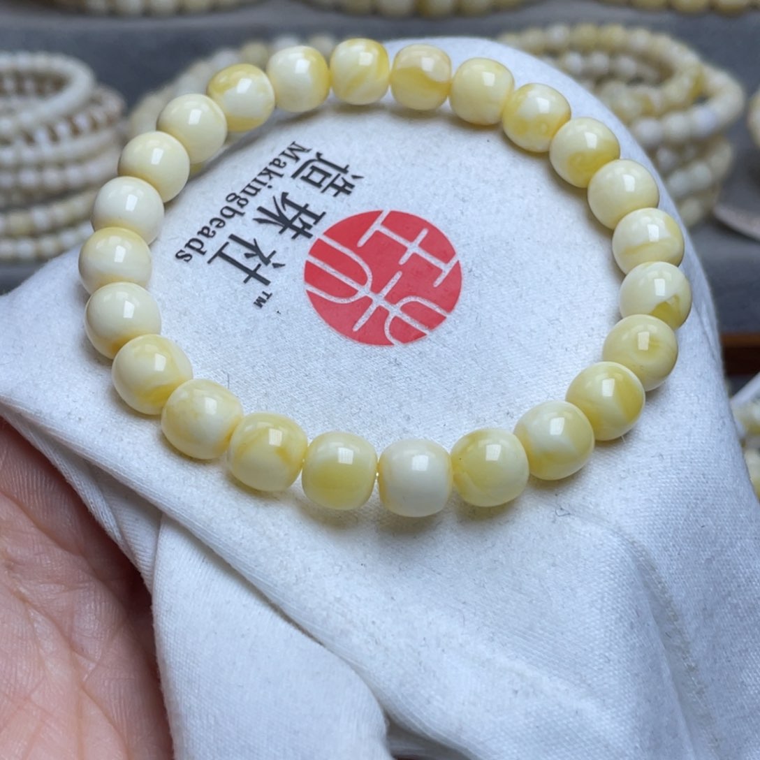 蜜蜡裸石未镶嵌9m蜜蜡手串