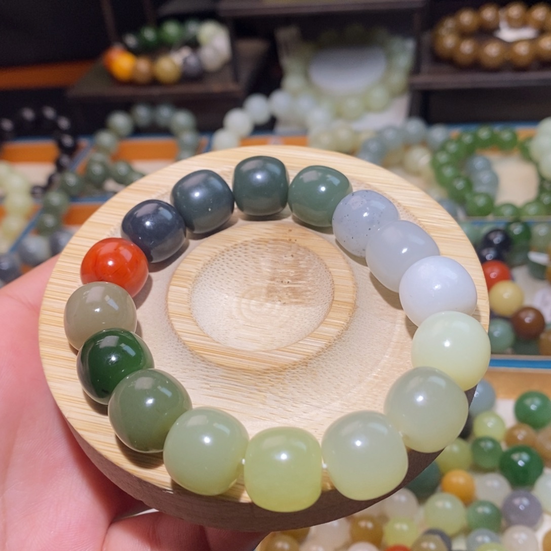 和田玉手串未镶嵌W 14