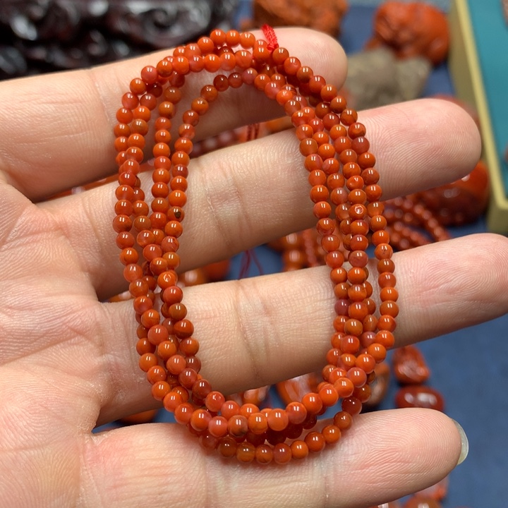 南红玛瑙手串未镶嵌3mm