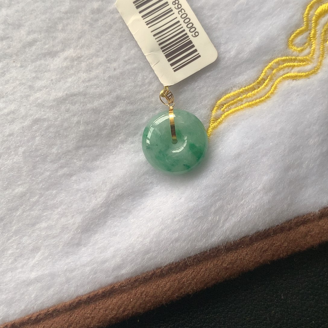 翡翠18K金镶嵌颈饰Aaaaaa