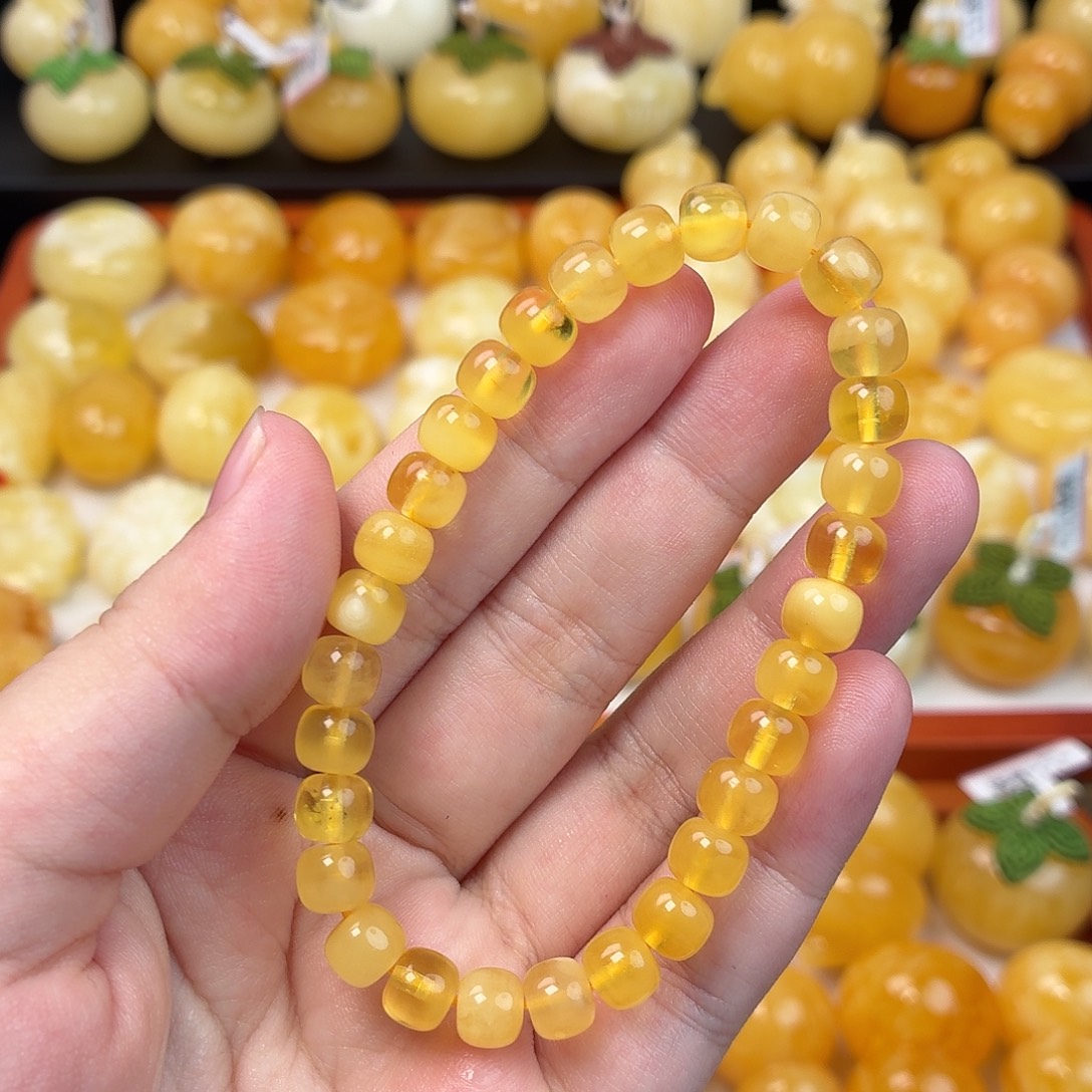 蜜蜡未镶嵌毛衣链蜜蜡