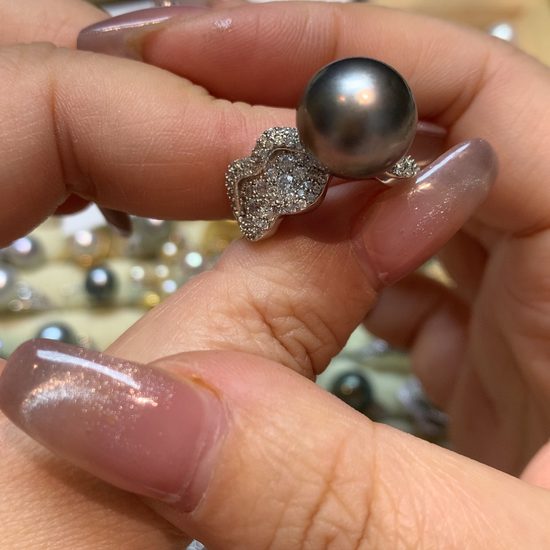 海水珍珠戒指银S925镶嵌