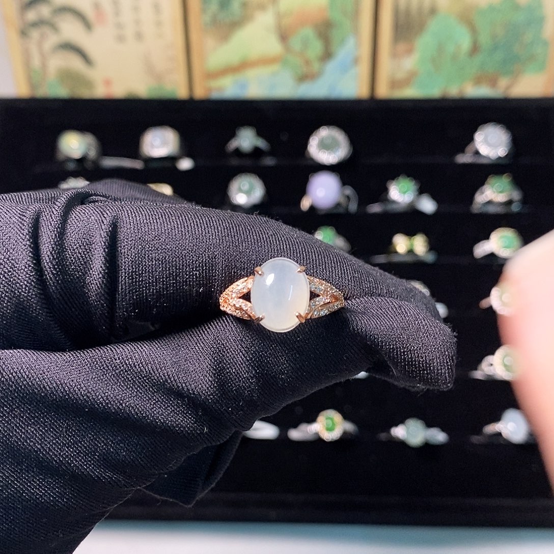 翡翠银S925镶嵌戒指