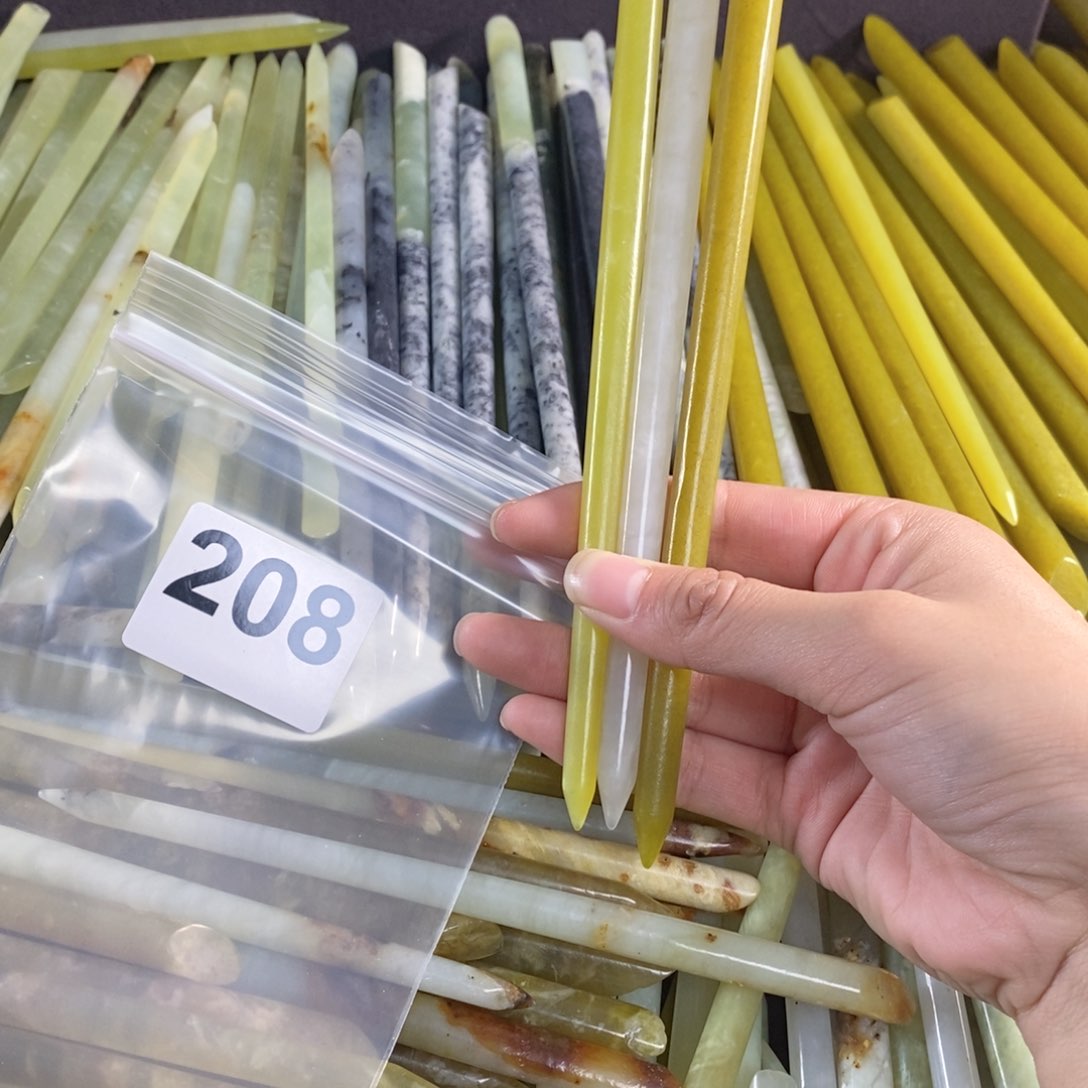 未镶嵌蛇纹石玉发簪小*南