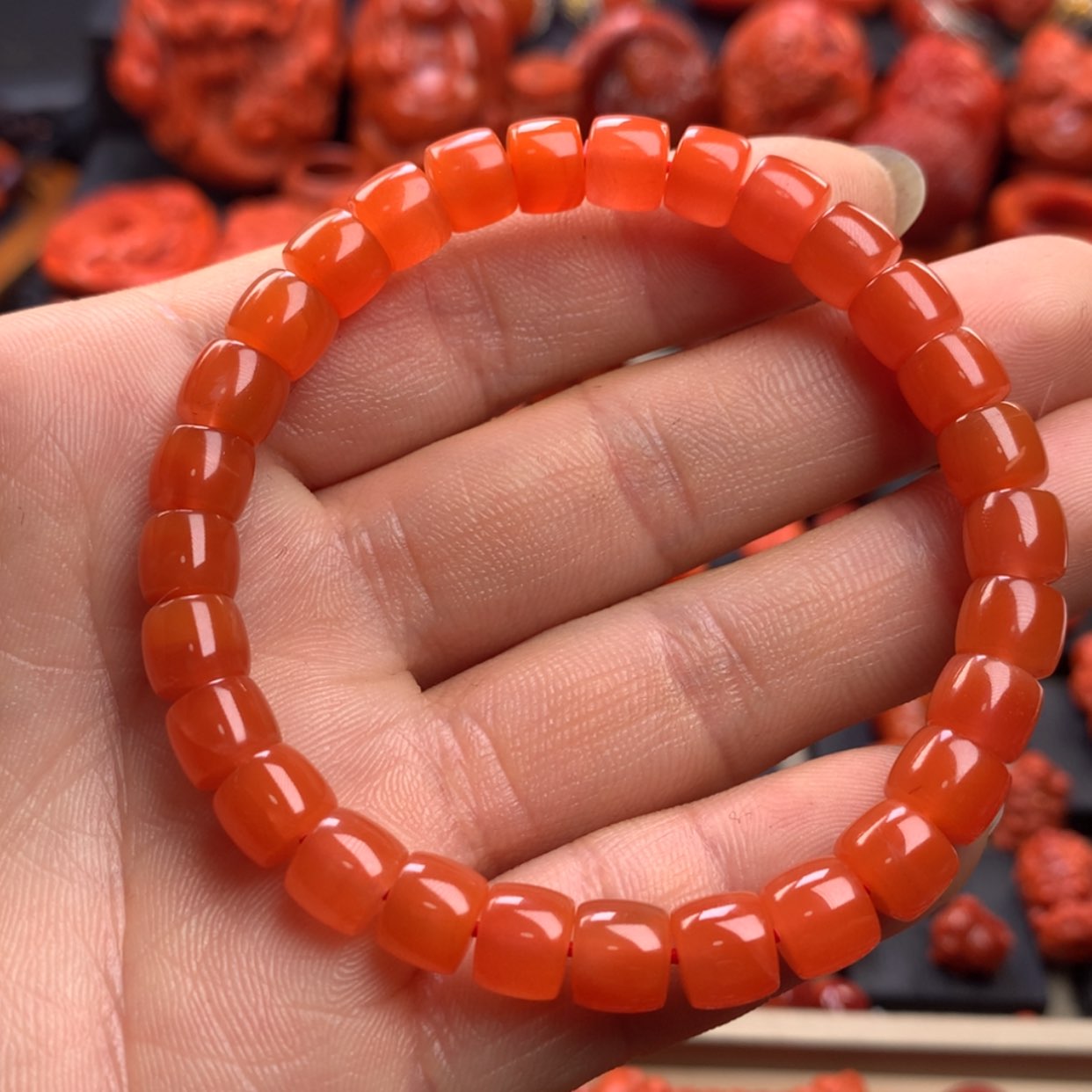【闪购商品】南红玛瑙直切手串7.8mm未镶嵌