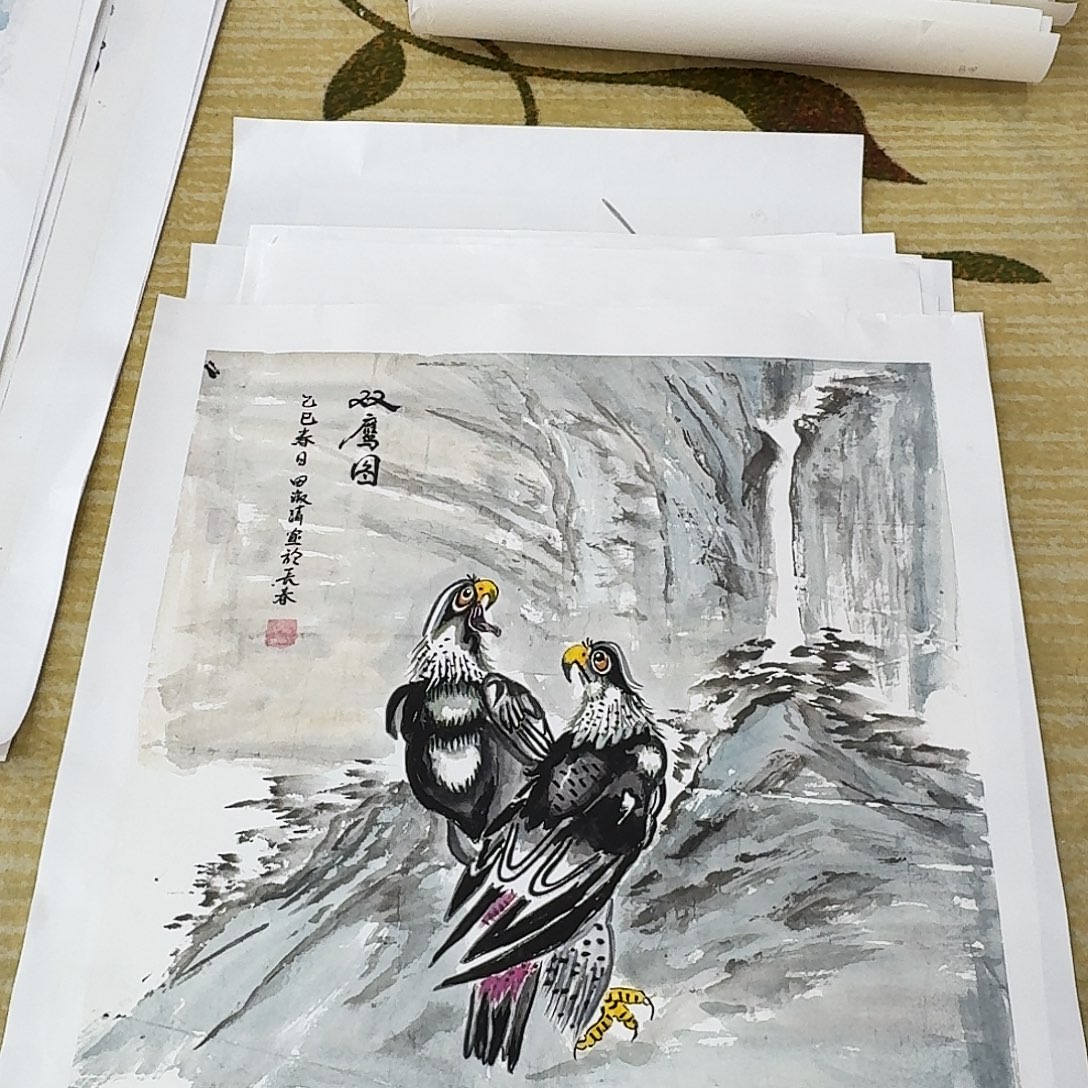 国画四尺斗方手绘作品