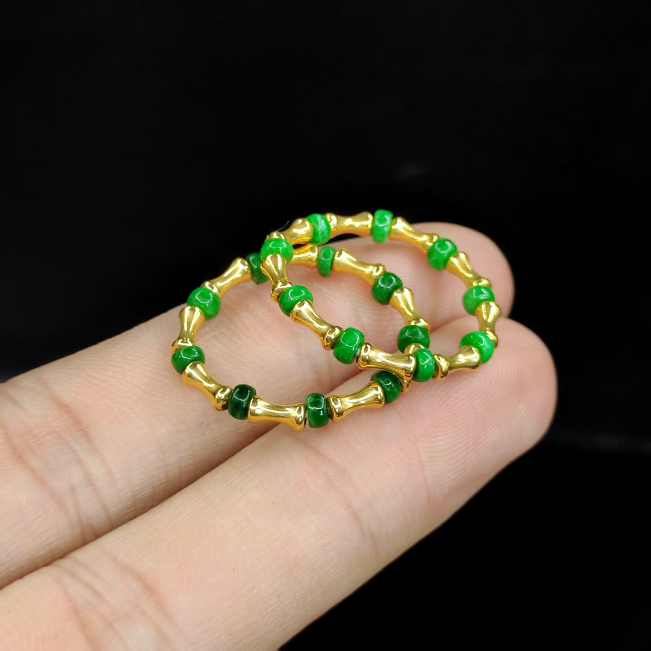 【老三珠宝】18k金翡翠DIY戒圈Y6【多样性发其一】约2mm