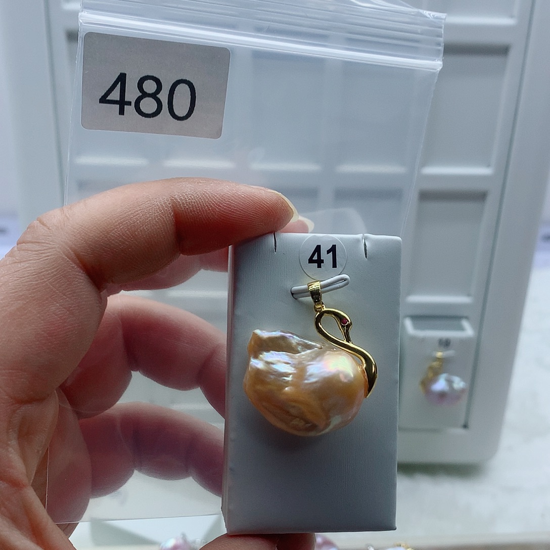 合金吊坠(不含链)淡水珍珠