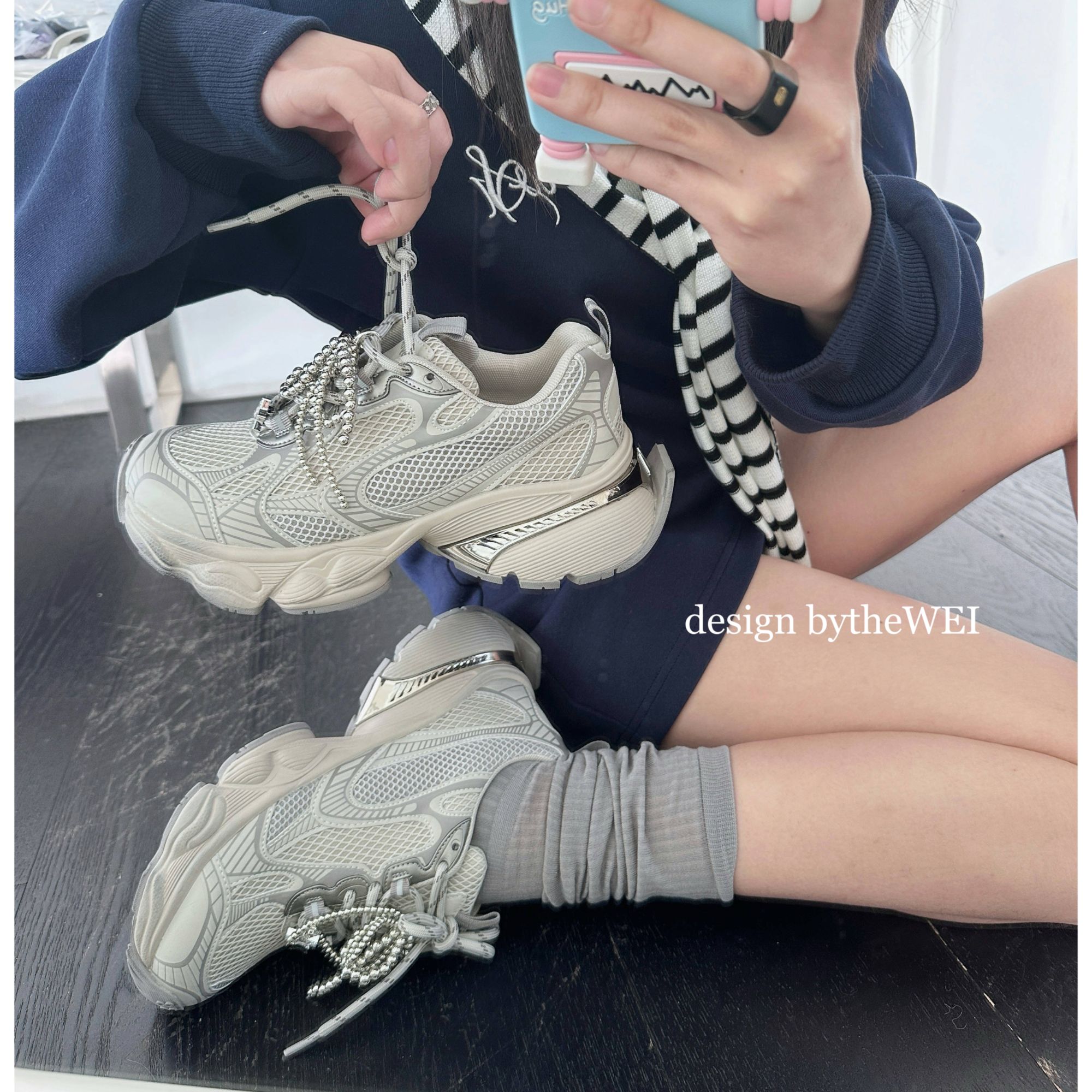 bytheWEI自制【永夜星河】2025年春季新款透气老爹鞋女百搭0601