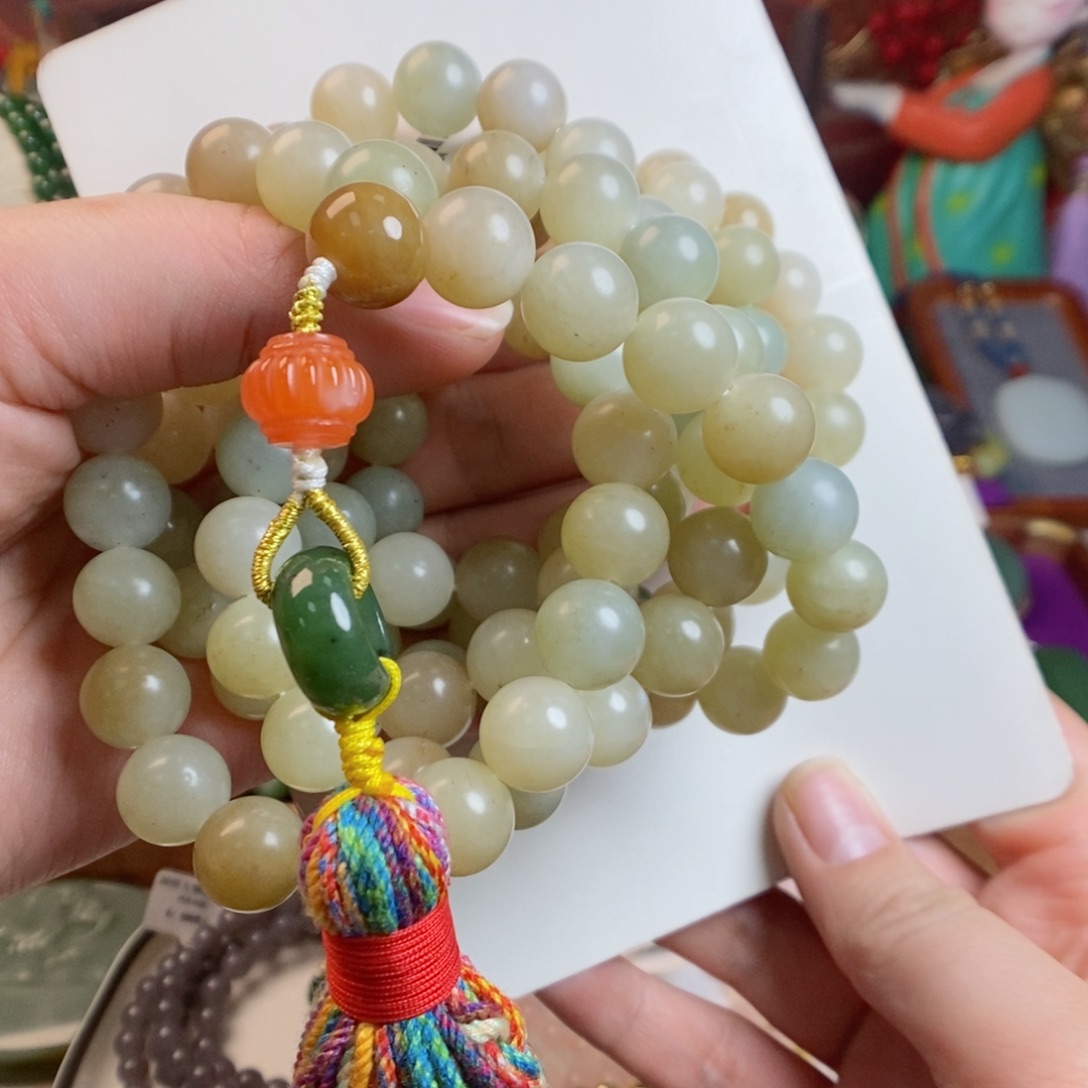 和田玉手链未镶嵌金山