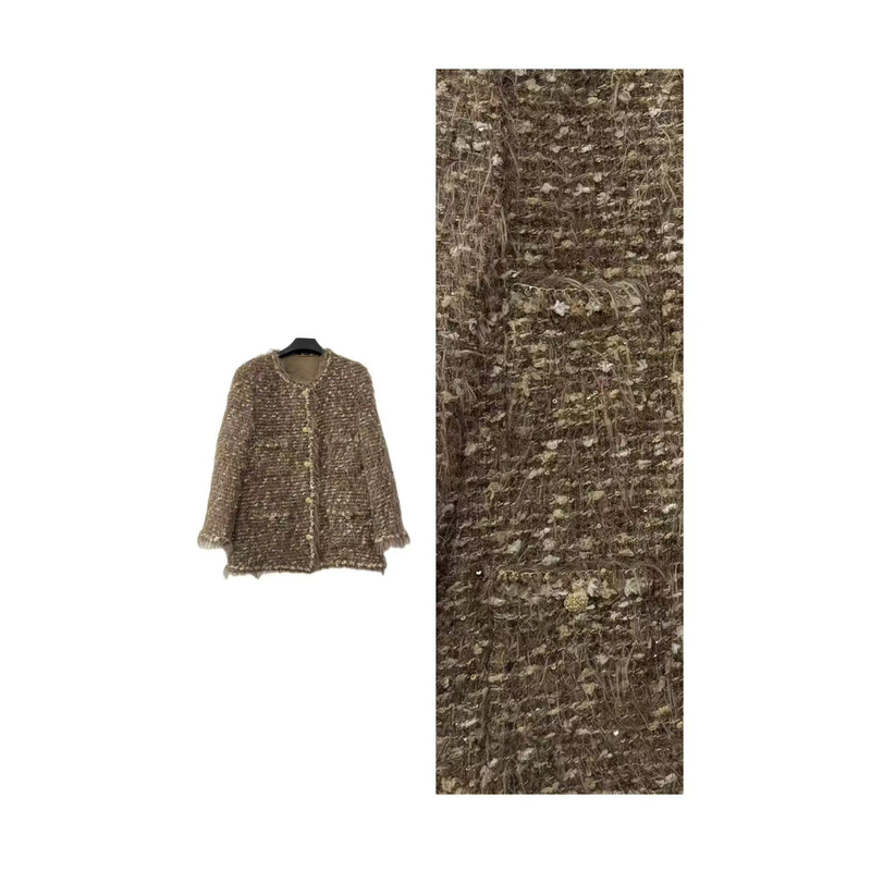 【名媛时光】复古金丝纱线小香风外套气质外套女