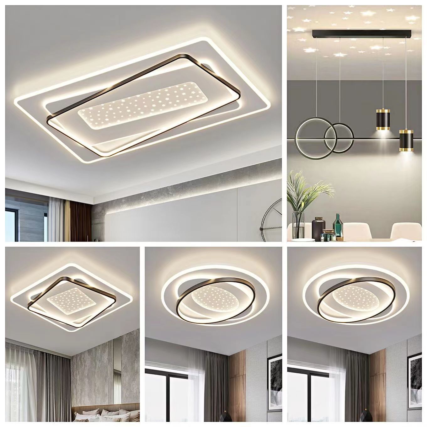 【繁星】新款客厅灯圆形卧室灯现代简约吸顶灯LED节能灯全屋套餐