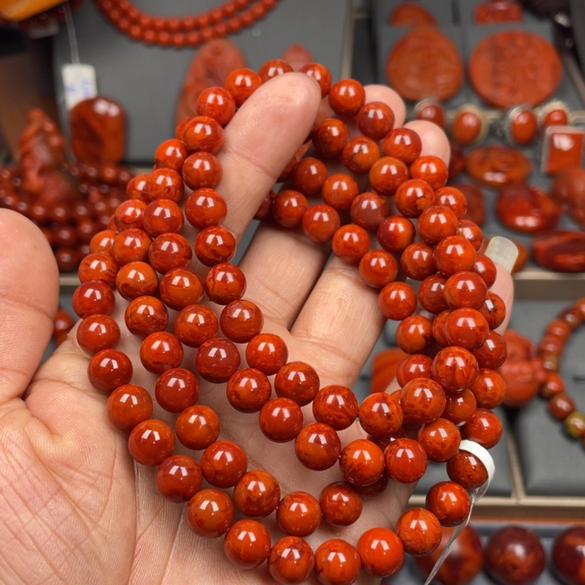 【闪购商品】南红玛瑙珠宝奇石未镶嵌多圈8
