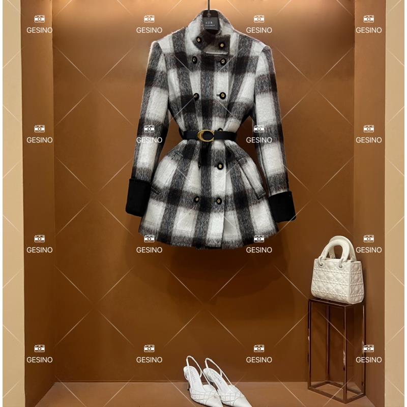 【丽】秋冬气质小香风时尚设计师中长款外套 QD-2025390